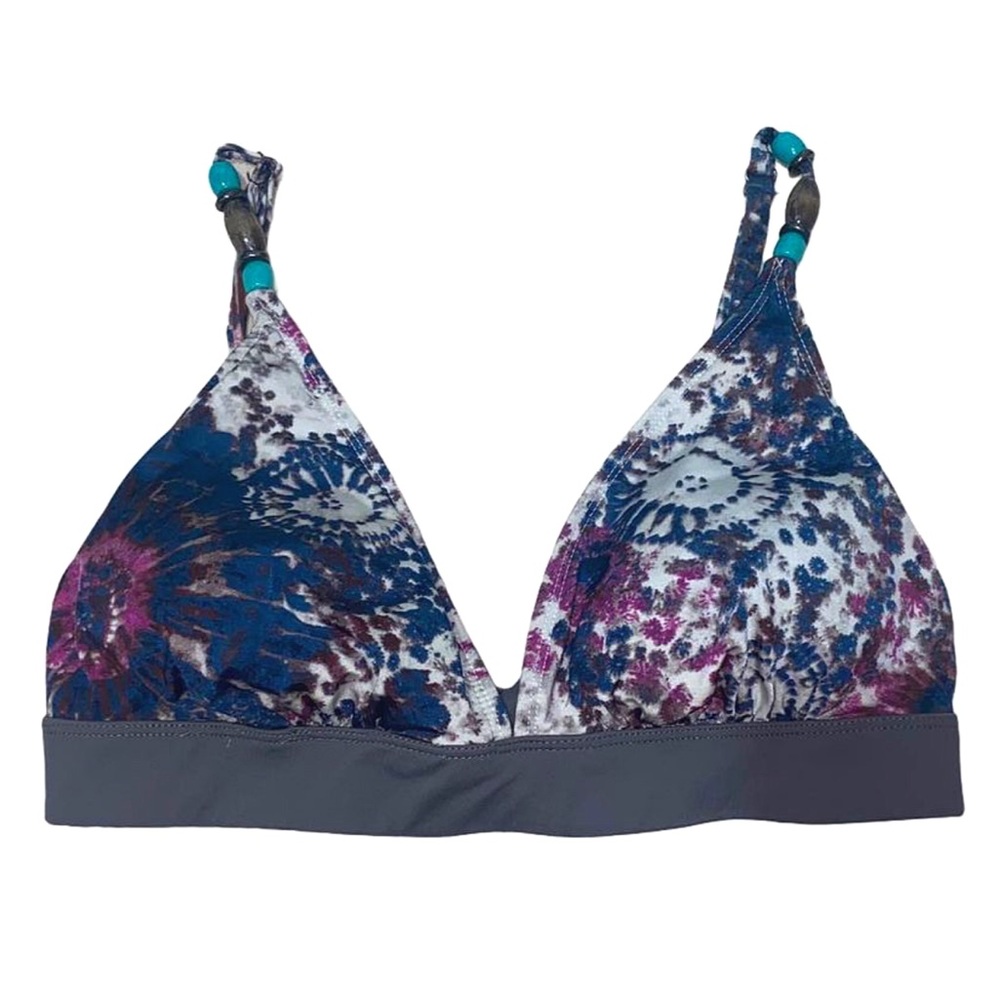 Anne Cole Signature Grey/Multi Boho Print Bikini Bra Size Medium